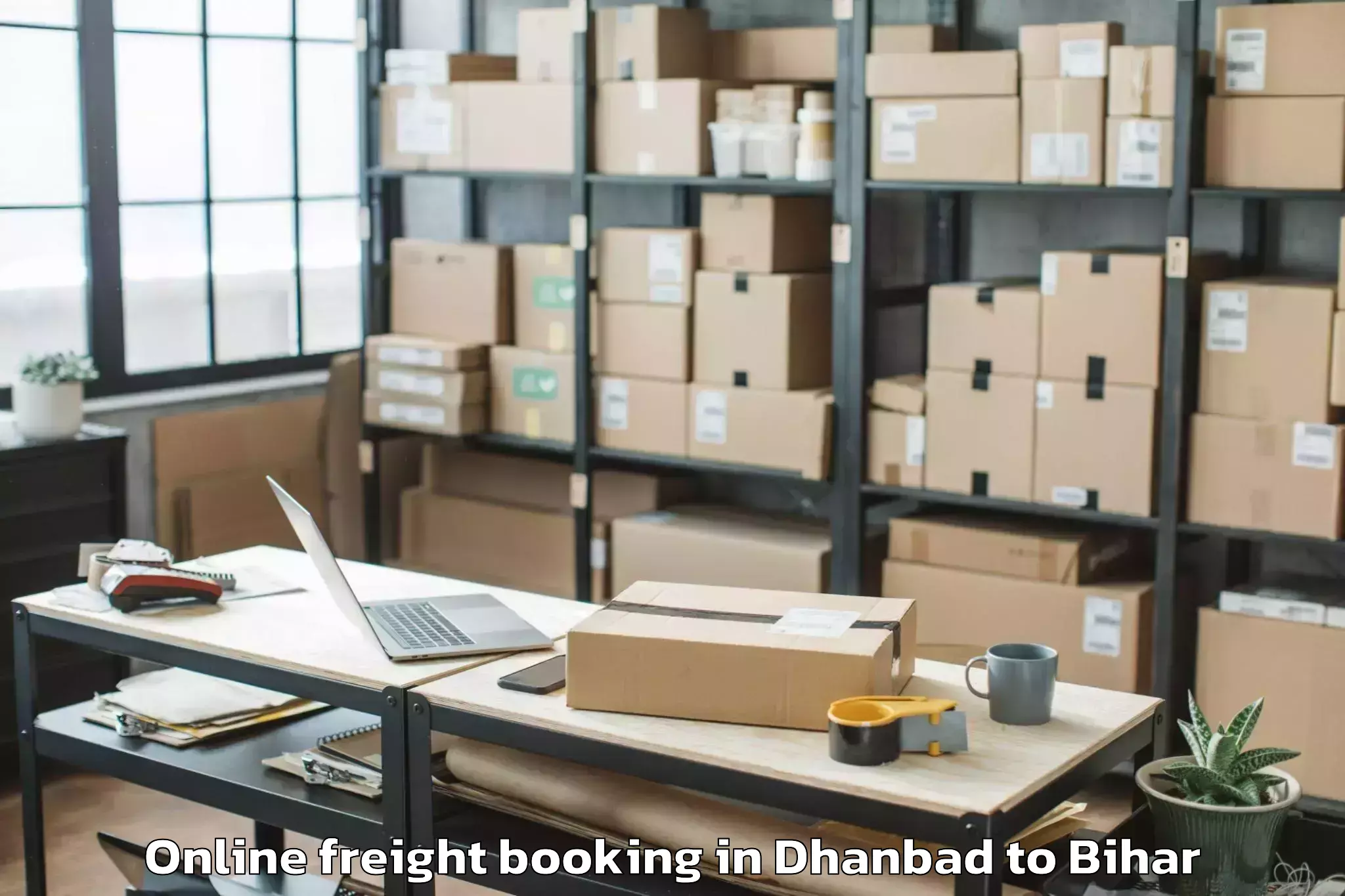 Trusted Dhanbad to Manigachhi Online Freight Booking